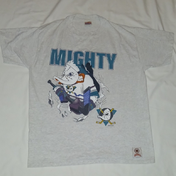 Vntg 90s Mighty Ducks Graphic T-Shirt - Picture 1 of 10